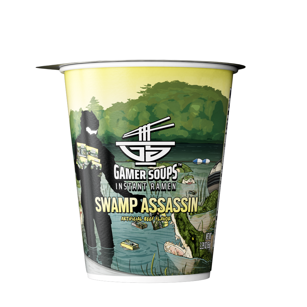 Gamer Soups Instant Noodles - Swamp Assassin (Single Cup) - Gamer Supps